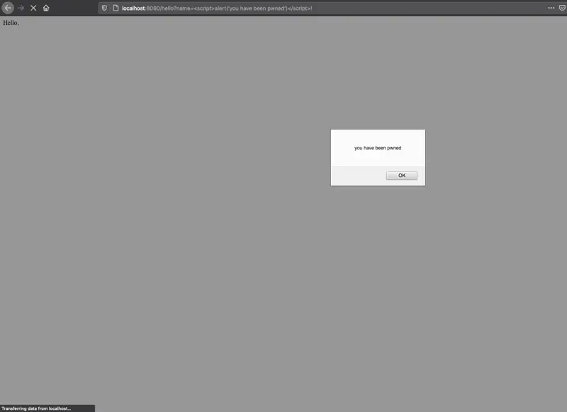Injected script executing through an unescaped template