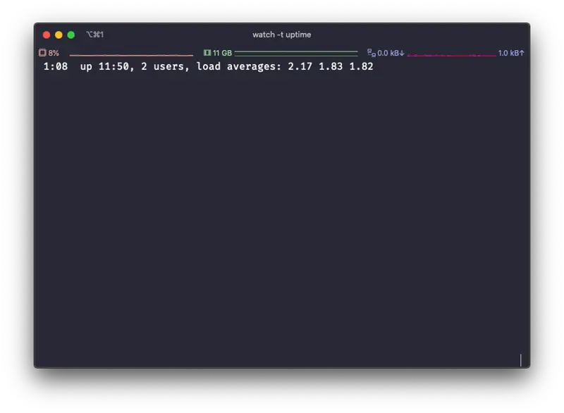 watch output without the title header