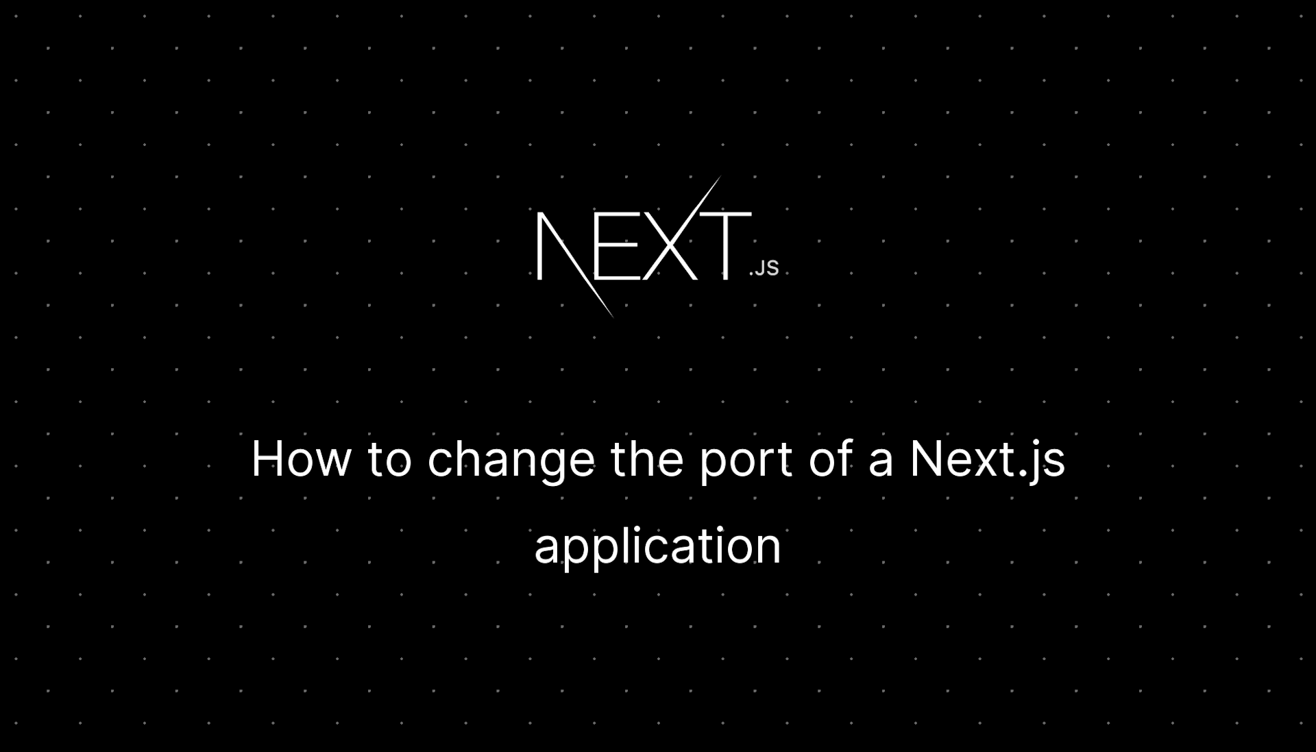 How to change the port of a Next.js application
